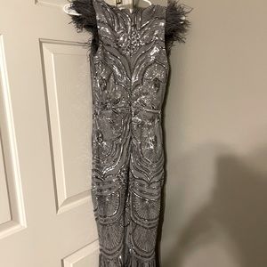 Beautiful sliver dress!! Fashion Nova small new with tags. Long and beautiful